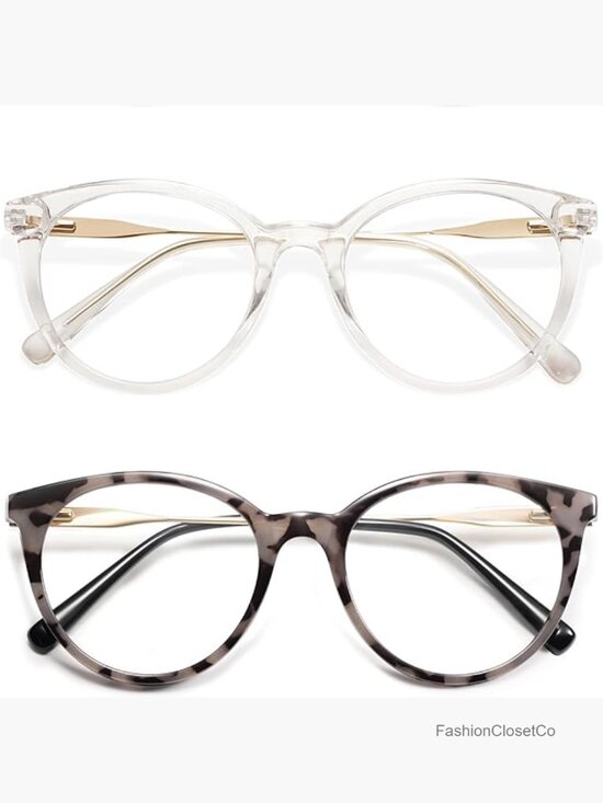 Retro Round Blue Light Blocking Reading Glasses with Spring Hinge main image 4